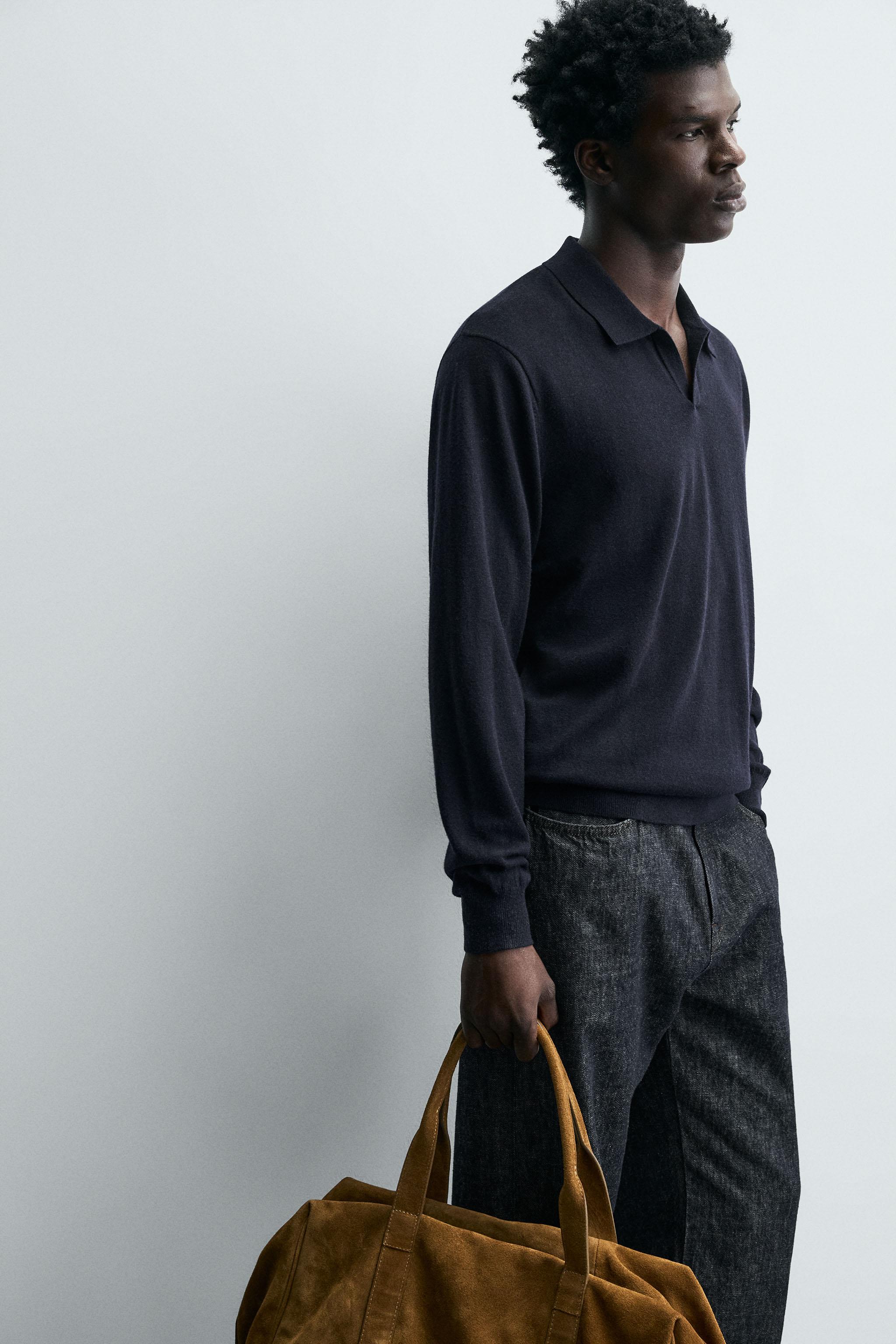 WOOL - SILK BLEND KNIT POLO SHIRT